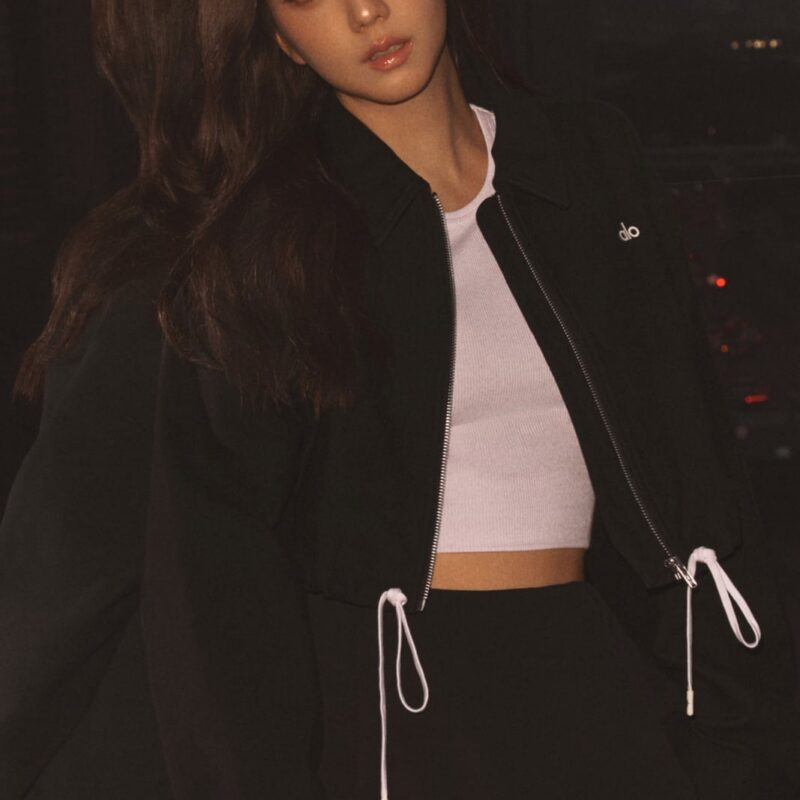 Cropped Fan Favorite Full Zip Jacket - Black Alo