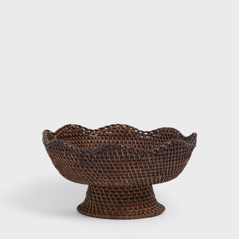 Dark Brown Rattan Footed Bowl Tuckernuck Home