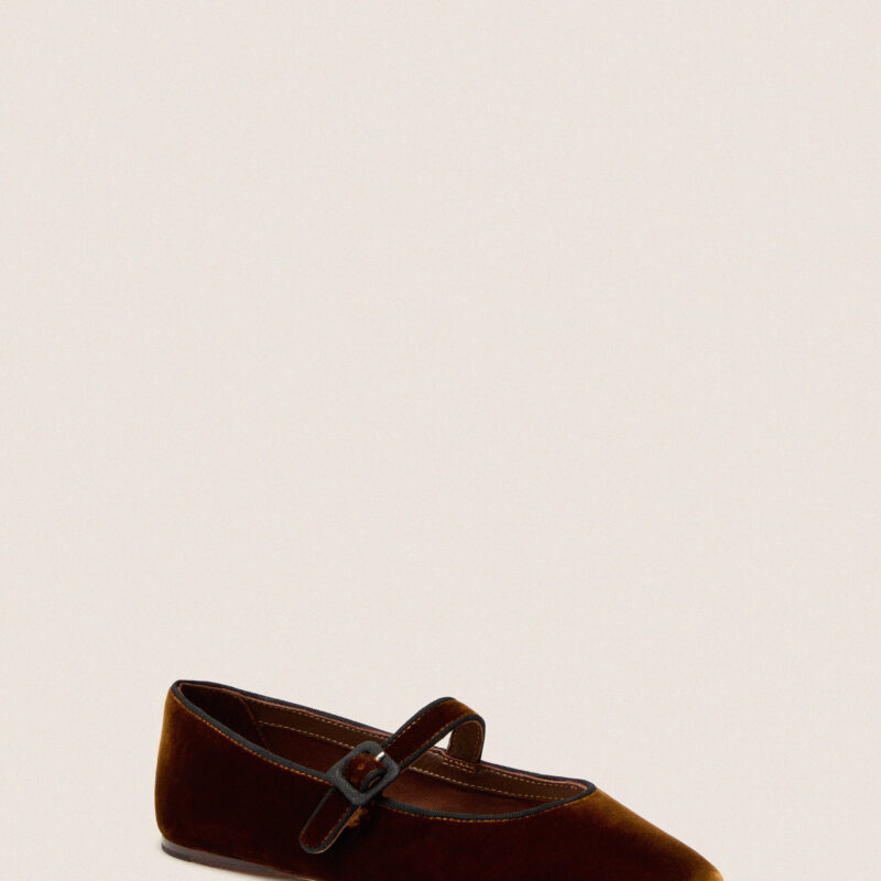 Dark Brown Velvet Ginger Mary Janes Loeffler Randall