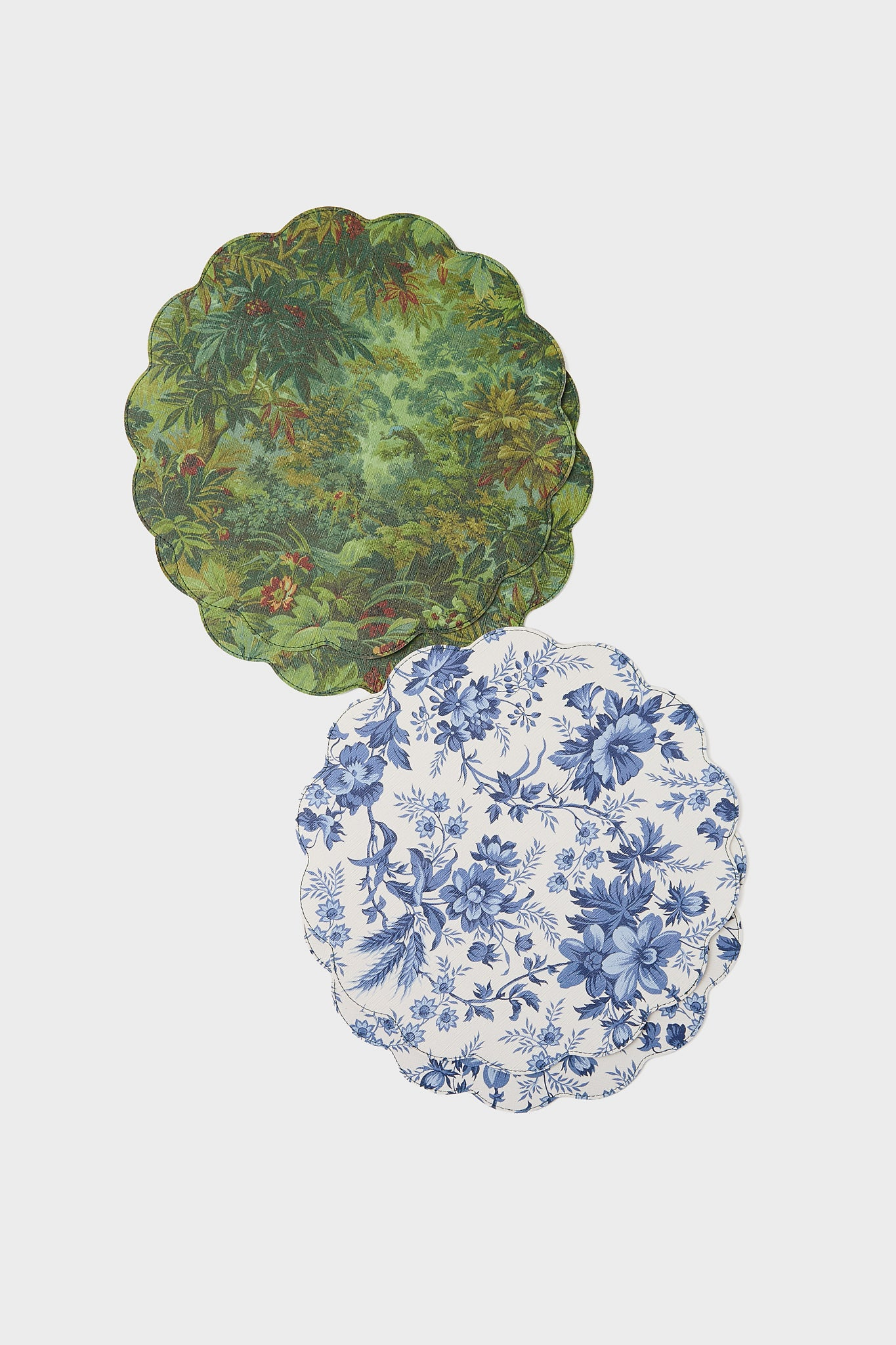 Delft Bloom and Forest Toile Reversible Wipeable Placemats Set of 4 Tuckernuck Home