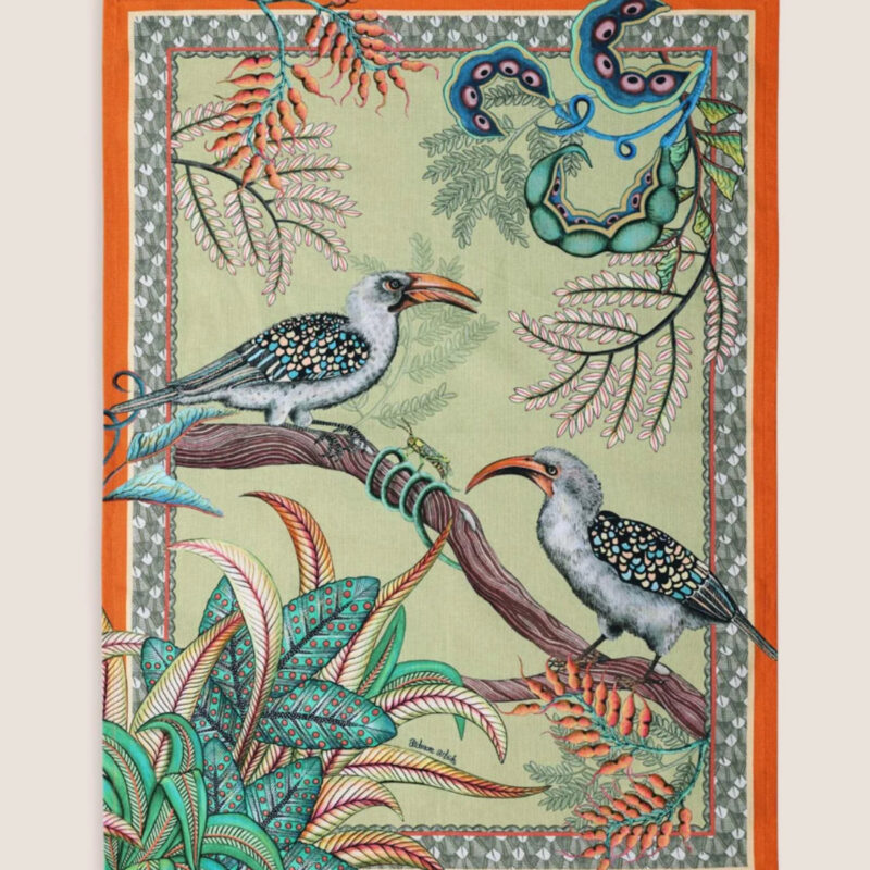 Delta Hornbill Garden Tea Towel Ardmore Design