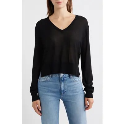 DELUC Granadella V-Neck Sweater in Chocolate at Nordstrom, Size Small