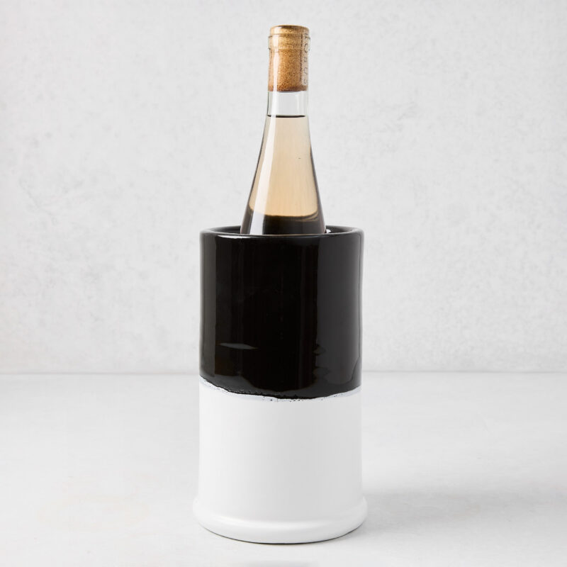 Diane Keaton + Hudson Grace Black and White Dipped Wine Chiller IMA
