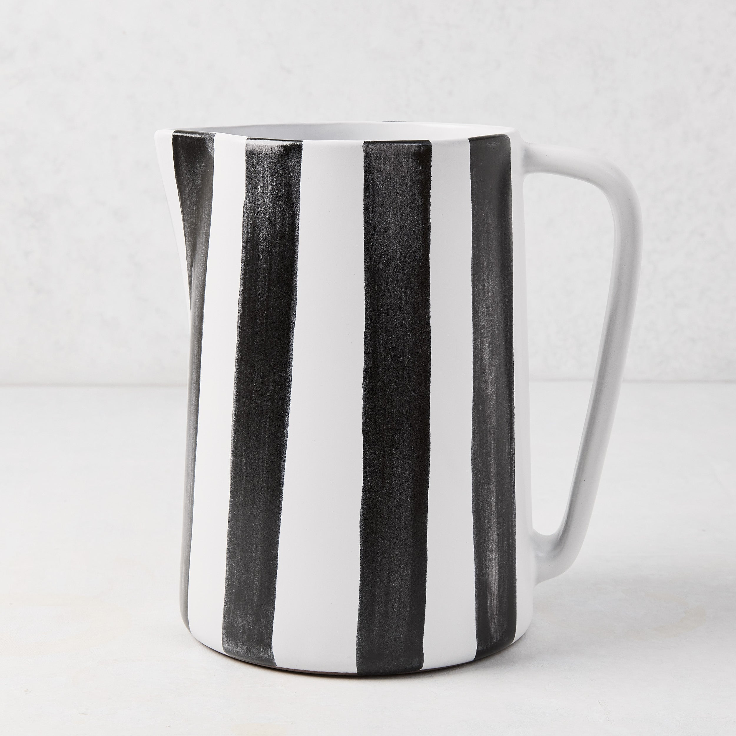Diane Keaton + Hudson Grace Black and White Striped Pitcher Vasicol