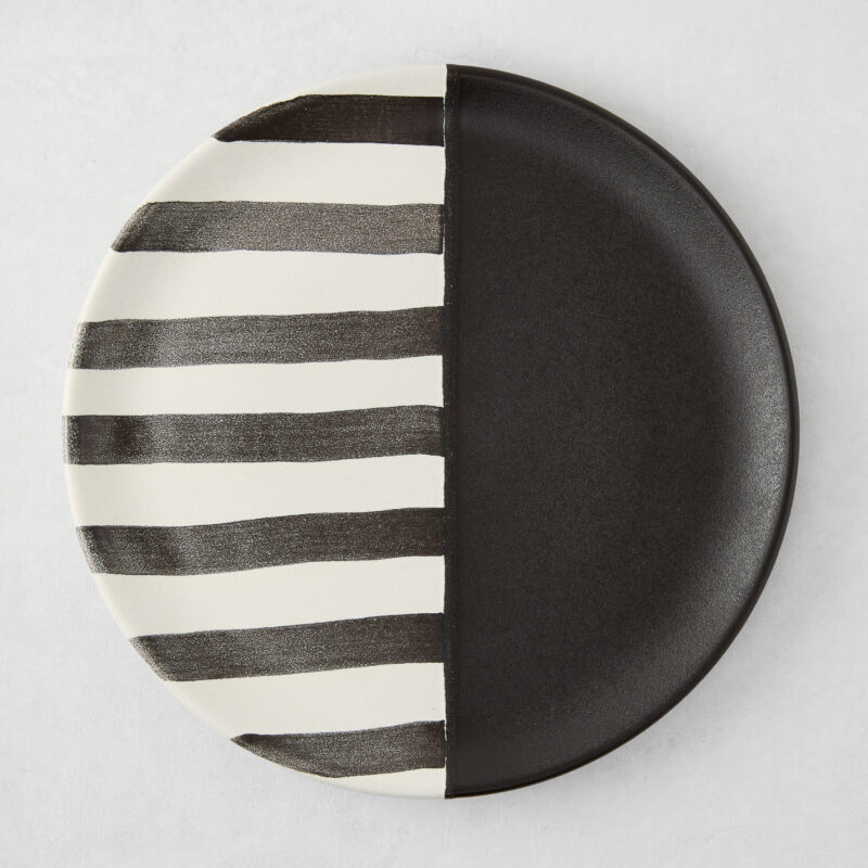 Diane Keaton + Hudson Grace Domino Painted Half Stripe Salad Plate Vasicol