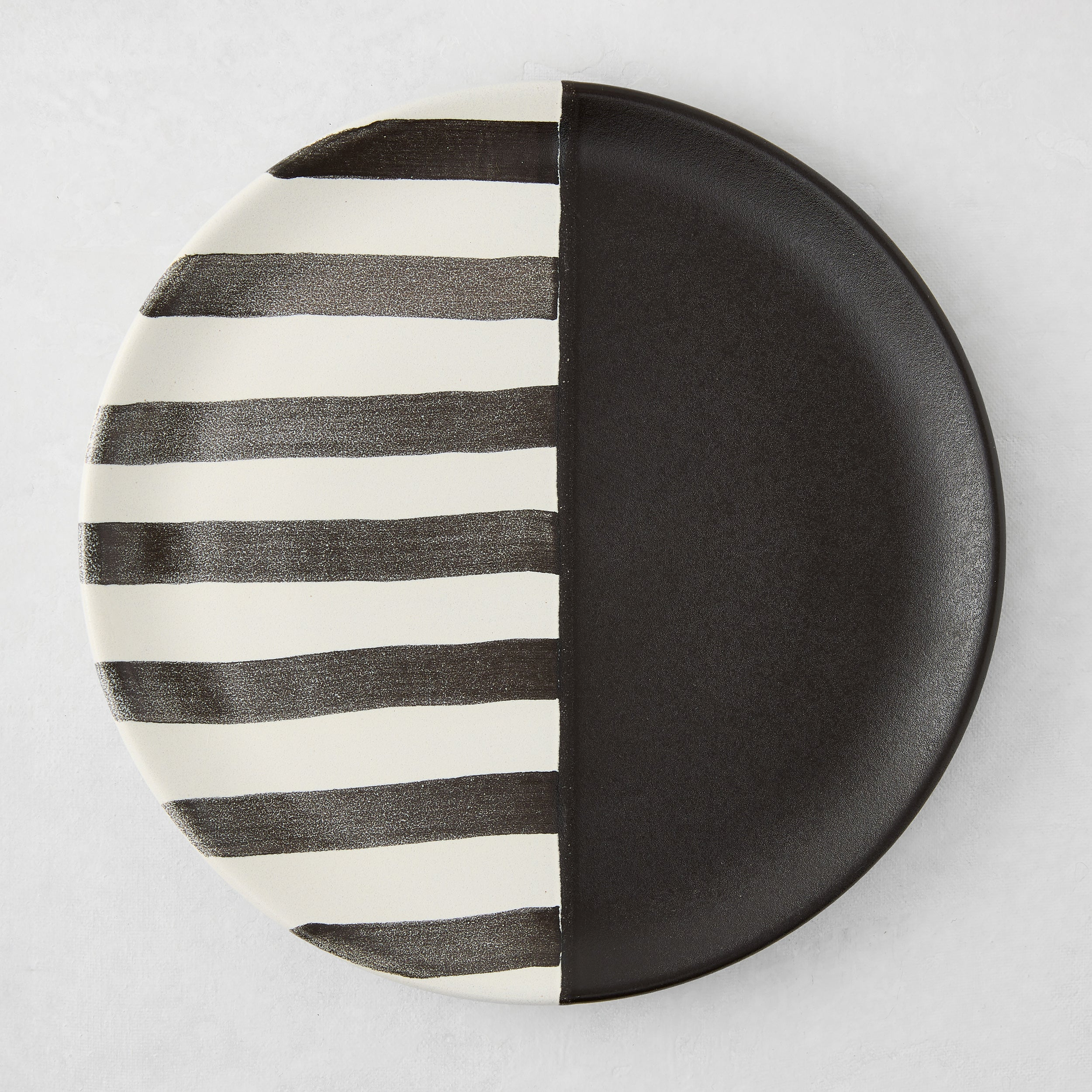 Diane Keaton + Hudson Grace Domino Painted Half Stripe Salad Plate Vasicol