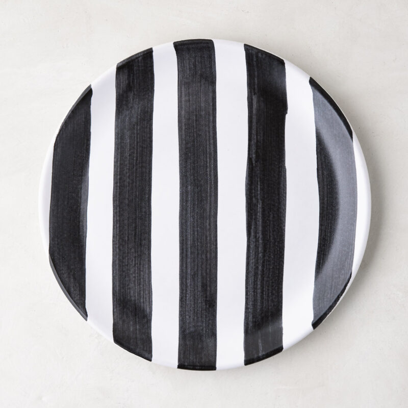 Diane Keaton + Hudson Grace Domino Striped Stoneware Salad Plate Vasicol
