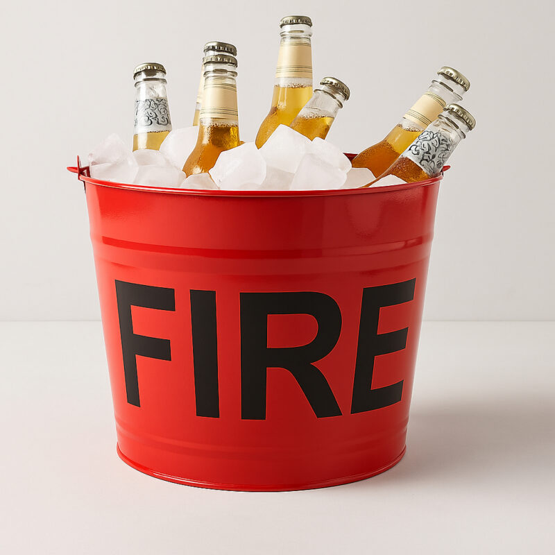 Diane Keaton + Hudson Grace Red Metal Fire Bucket LTS International