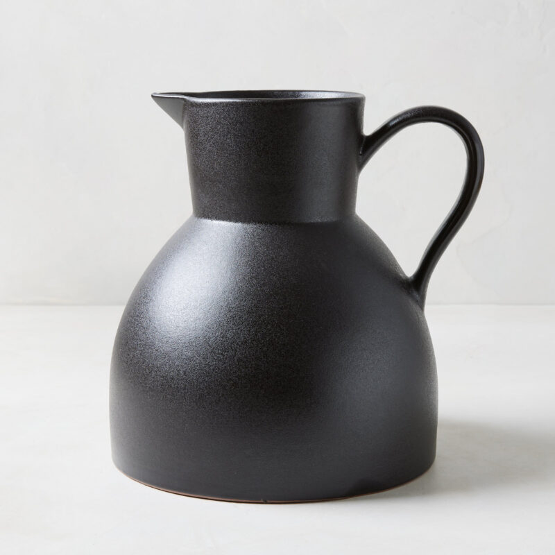 Diane Keaton + Hudson Grace Sculptural Black Stoneware Pitcher Vasicol