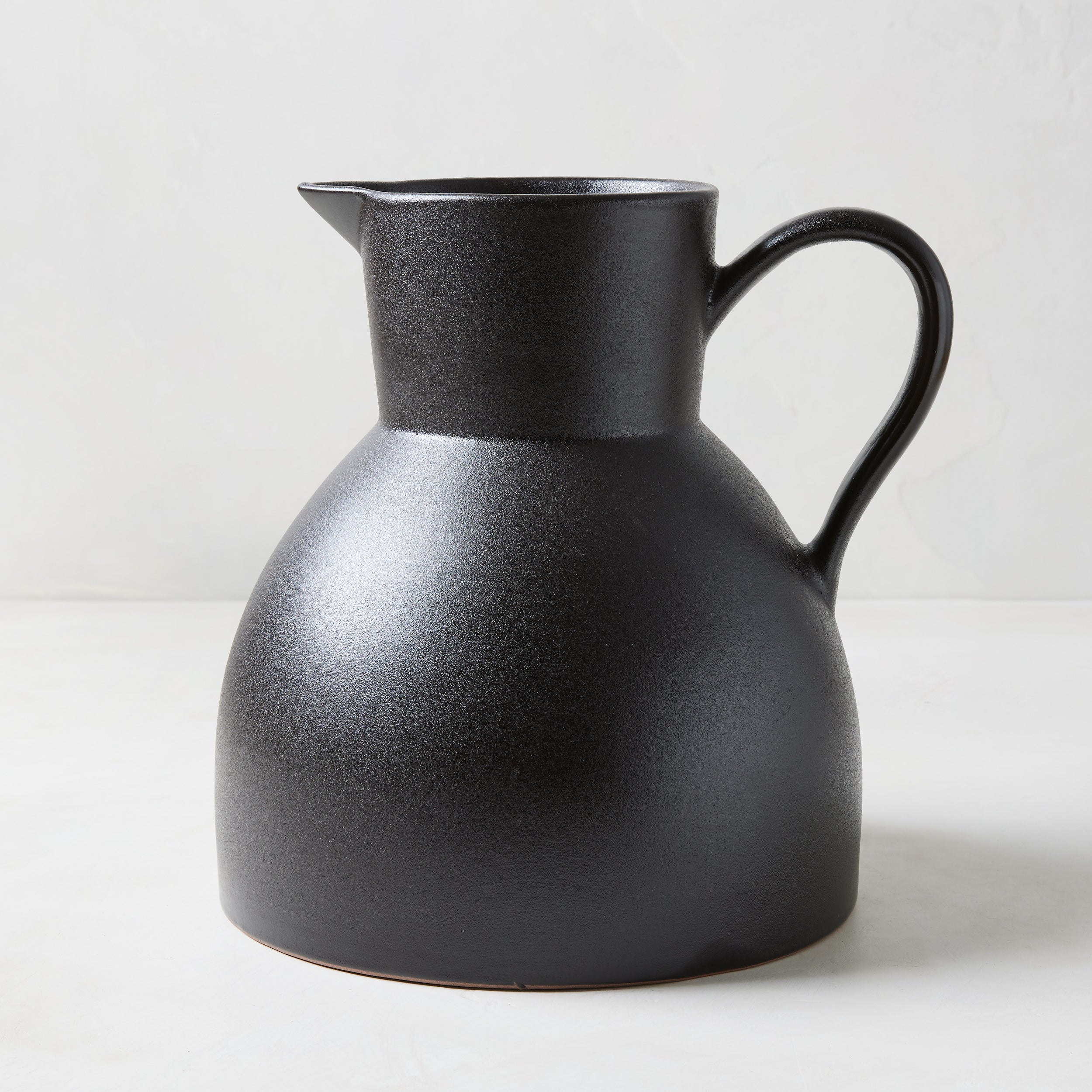 Diane Keaton + Hudson Grace Sculptural Black Stoneware Pitcher Vasicol