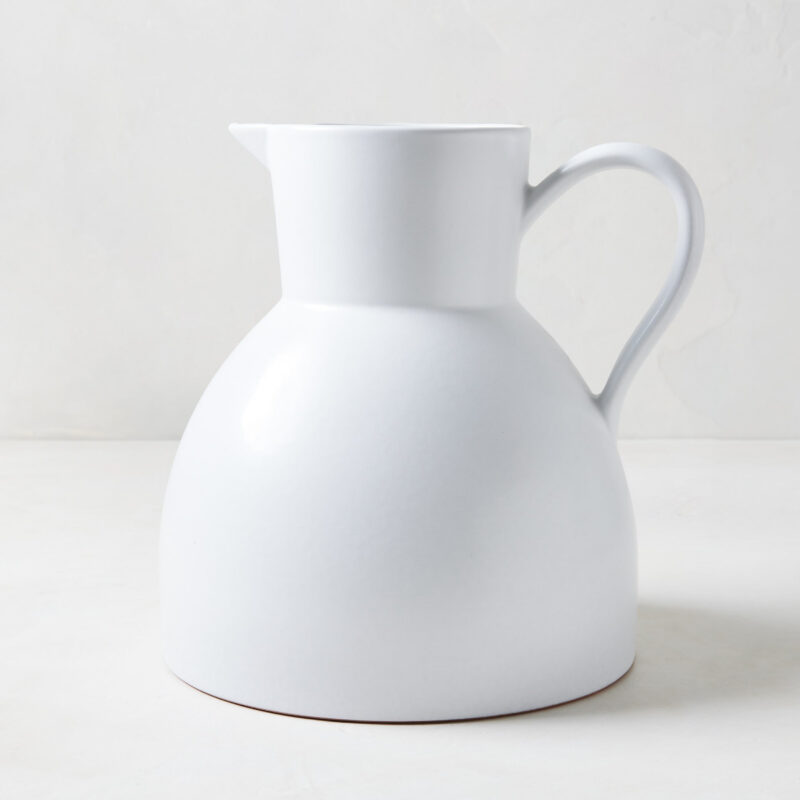 Diane Keaton + Hudson Grace Sculptural White Stoneware Pitcher Vasicol