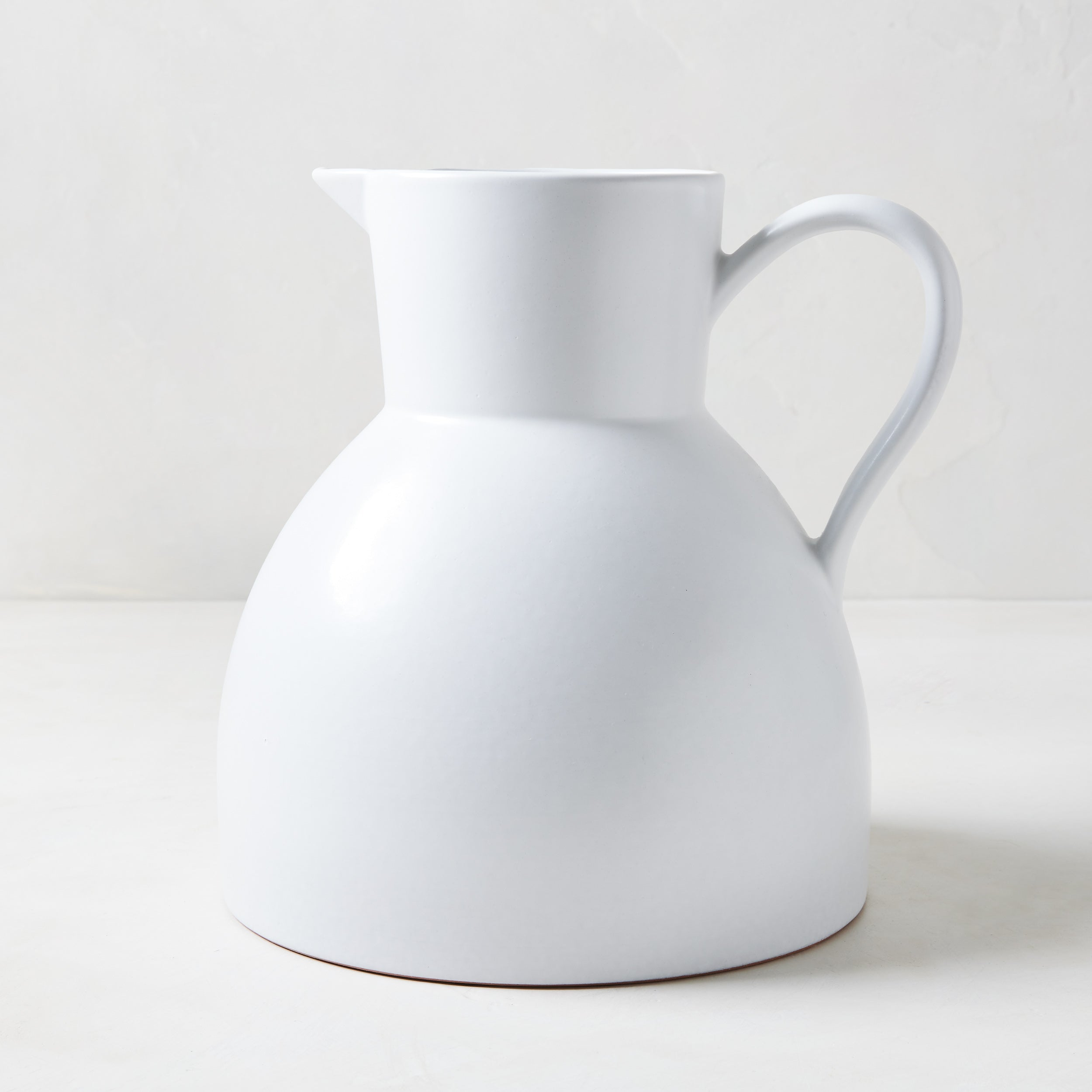 Diane Keaton + Hudson Grace Sculptural White Stoneware Pitcher Vasicol