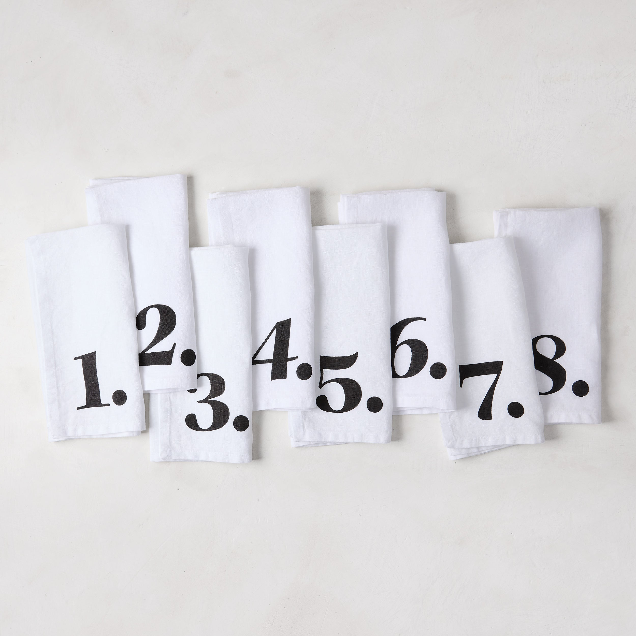 Diane Keaton + Hudson Grace White Linen Numeric Napkins, Set of 8 Synergy