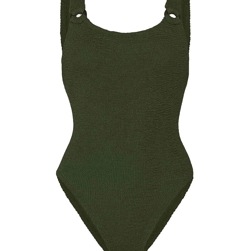 Domino One-Piece in Metallic Khaki Hunza G