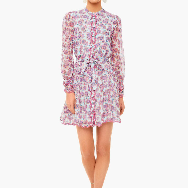 Dragonfruit Tilly Ruffle Eyelet Dress Saloni