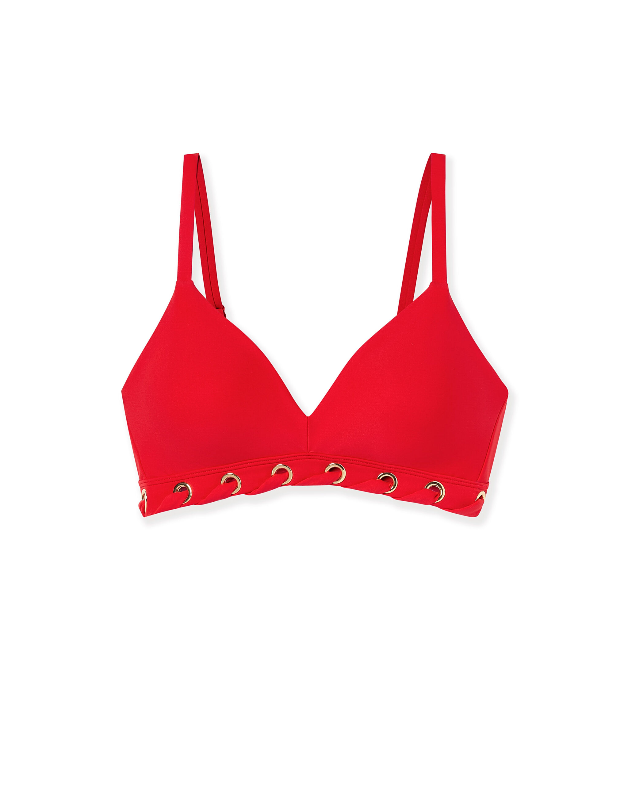 DreamLift Push-Up Grommet Bikini Top in Hot Pepper Stylest