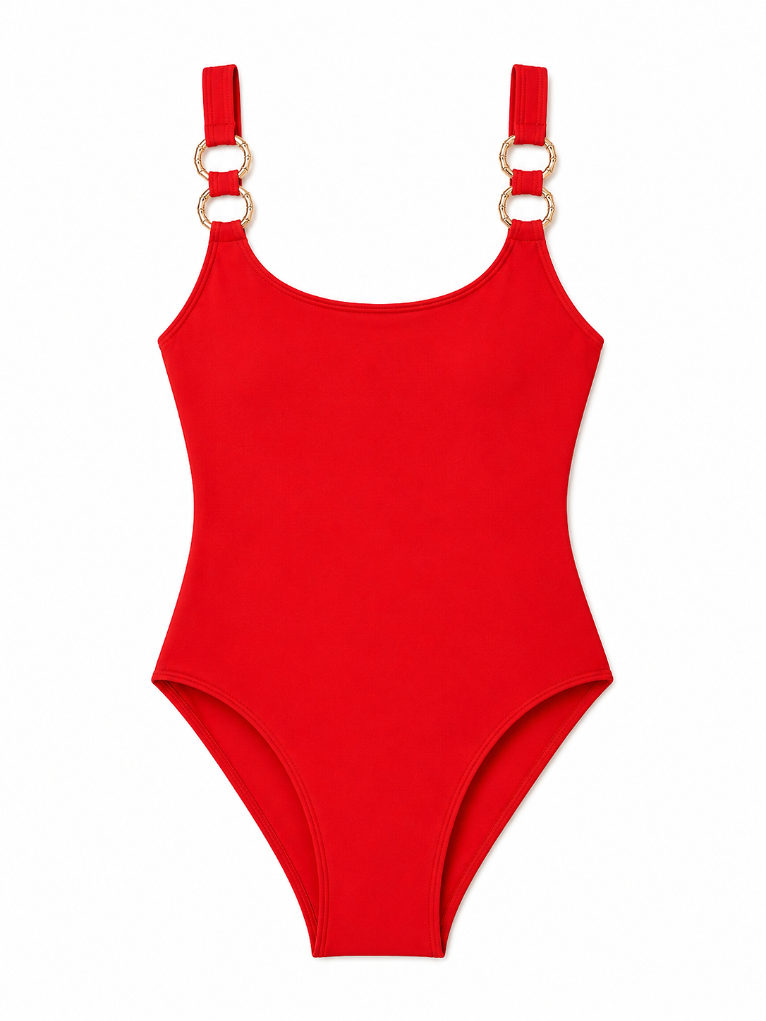 DreamSculpt Chain Ring Square Neck Tank in Hot Pepper/Gold Stylest