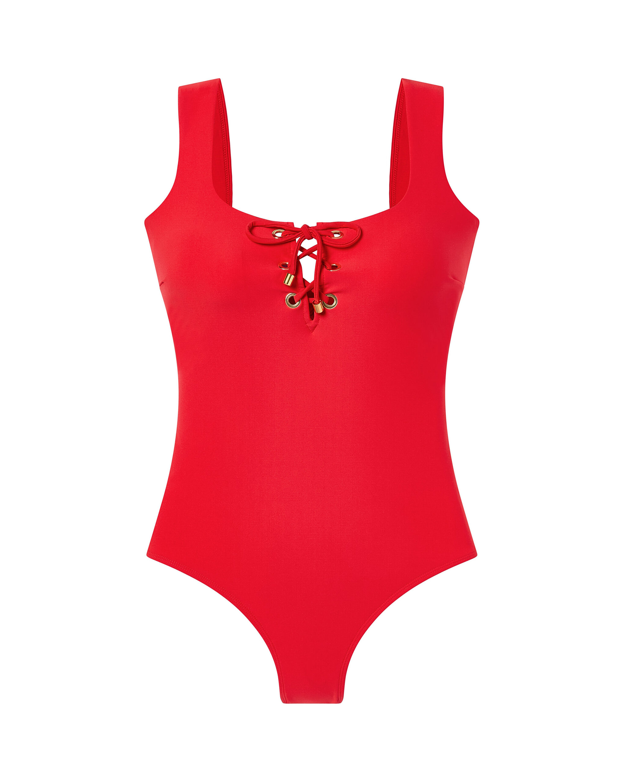 DreamSculpt Lace-Up Square Neck Tank in Hot Pepper Stylest