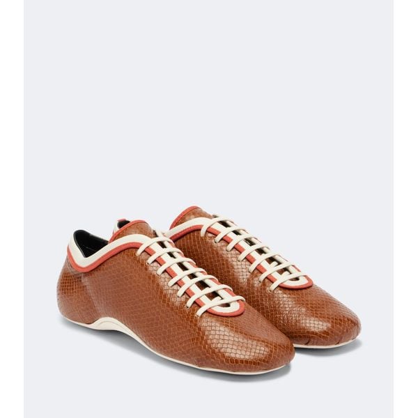 DRIES VAN NOTEN | Snake-effect leather sneakers Mytheresa
