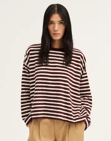 Easy Crewneck Long-Sleeve Tee in Stripe