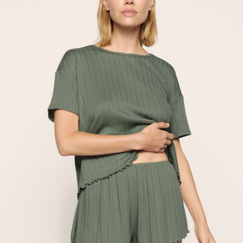 EBERJEY | Pointelle Short Sleeve Tee