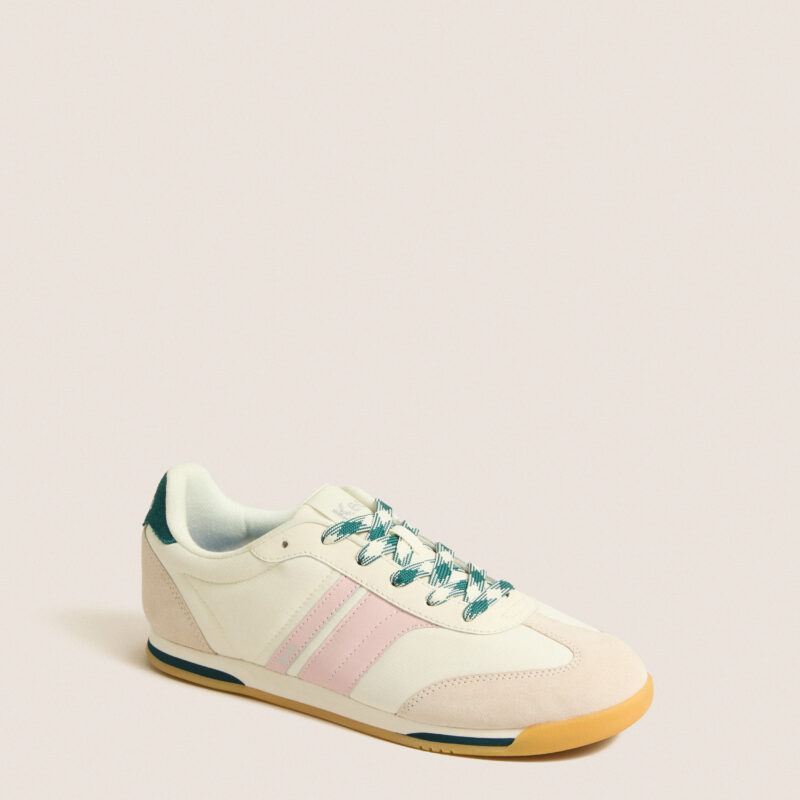 Egret with Dark Teal Revival Nylon Suede Sneakers Keds