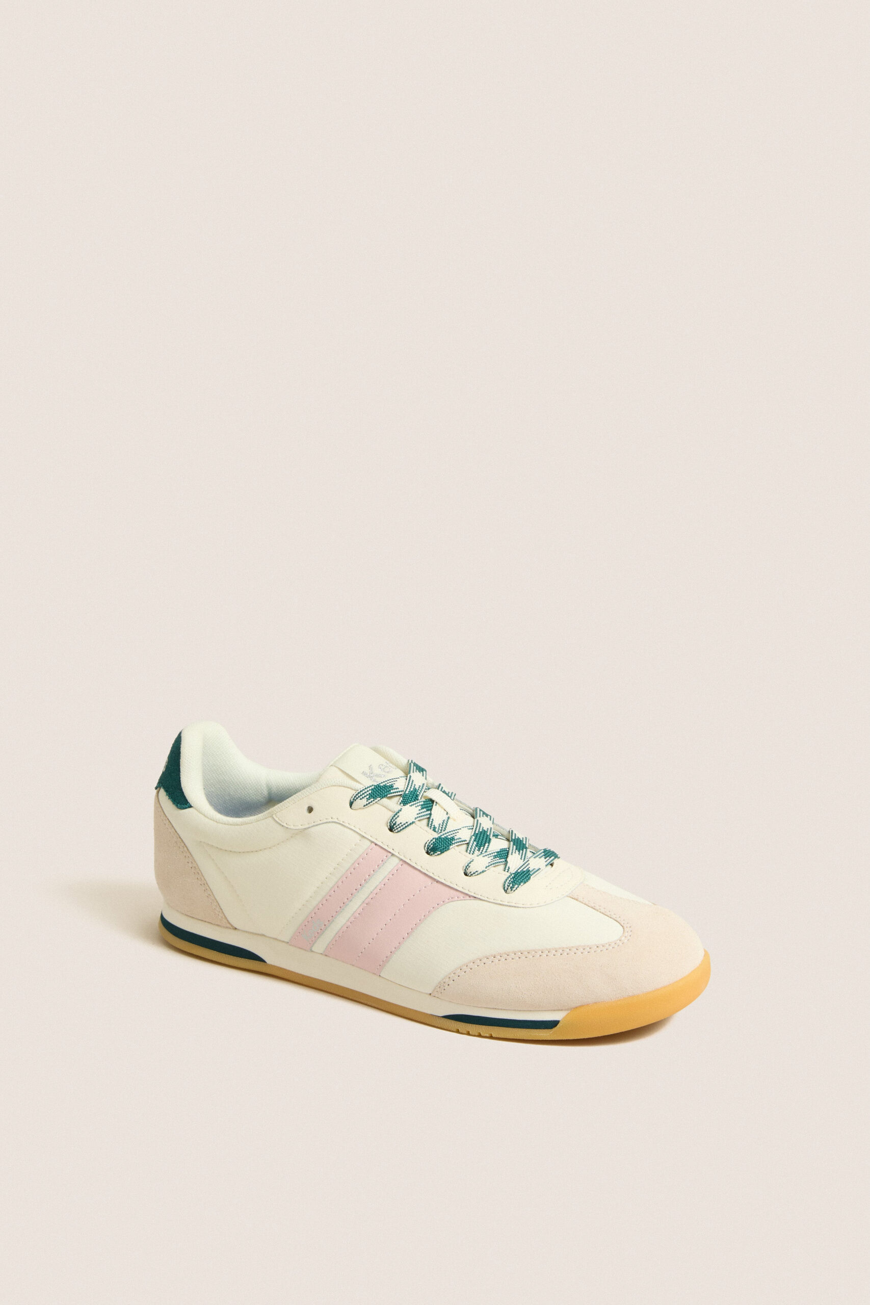 Egret with Dark Teal Revival Nylon Suede Sneakers Keds