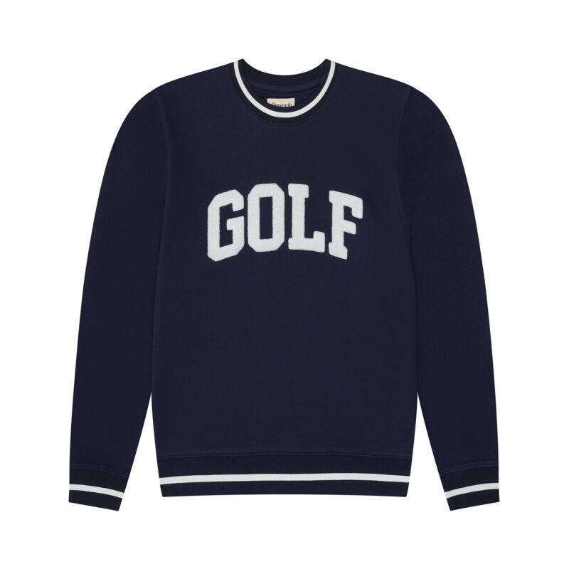 Elle Sweatshirt - Collegiate Golf in Navy and White ellsworth+ivey