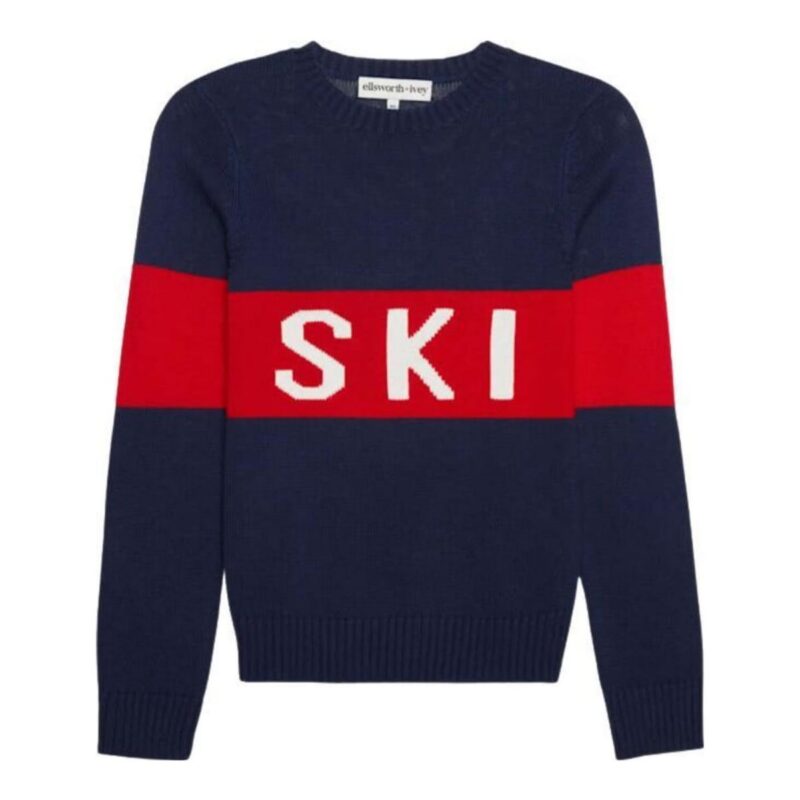ELLSWORTH & IVEY | Block Ski Crewneck Sweater Over The Moon