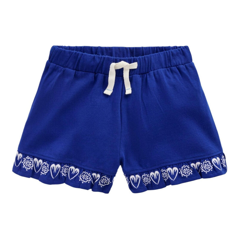 Embroidered Jersey Shorts-Bright Blue Embroidery Boden US