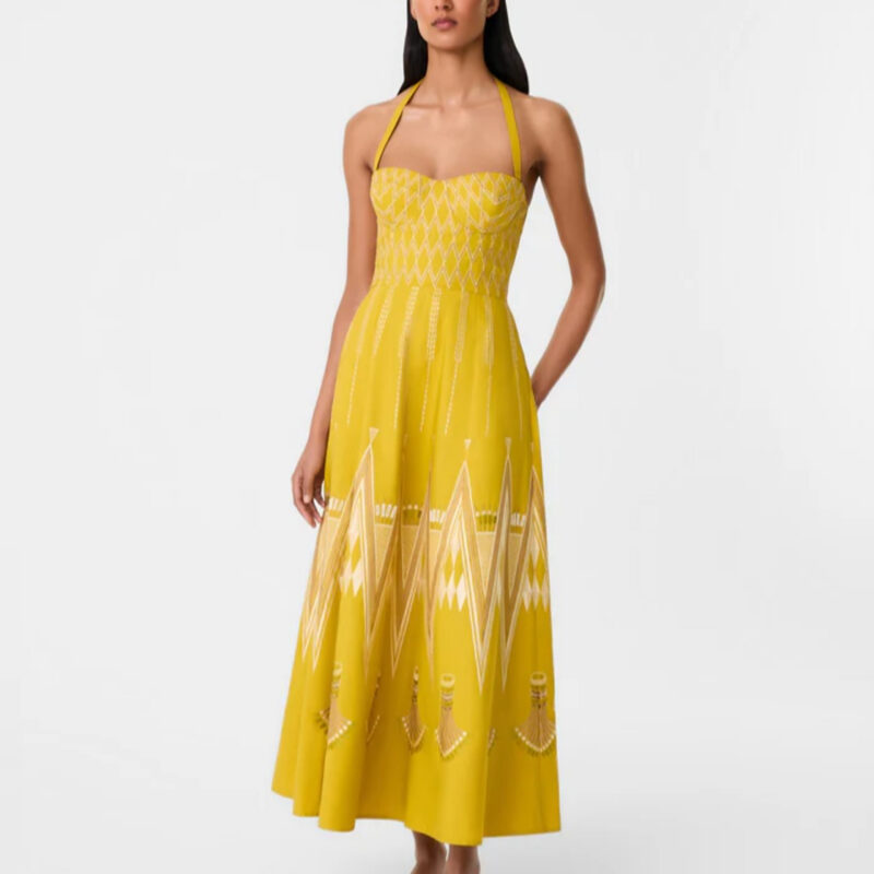 EMPORIO SIRENUSE - Lotty Dress With Papyrus Embroidery