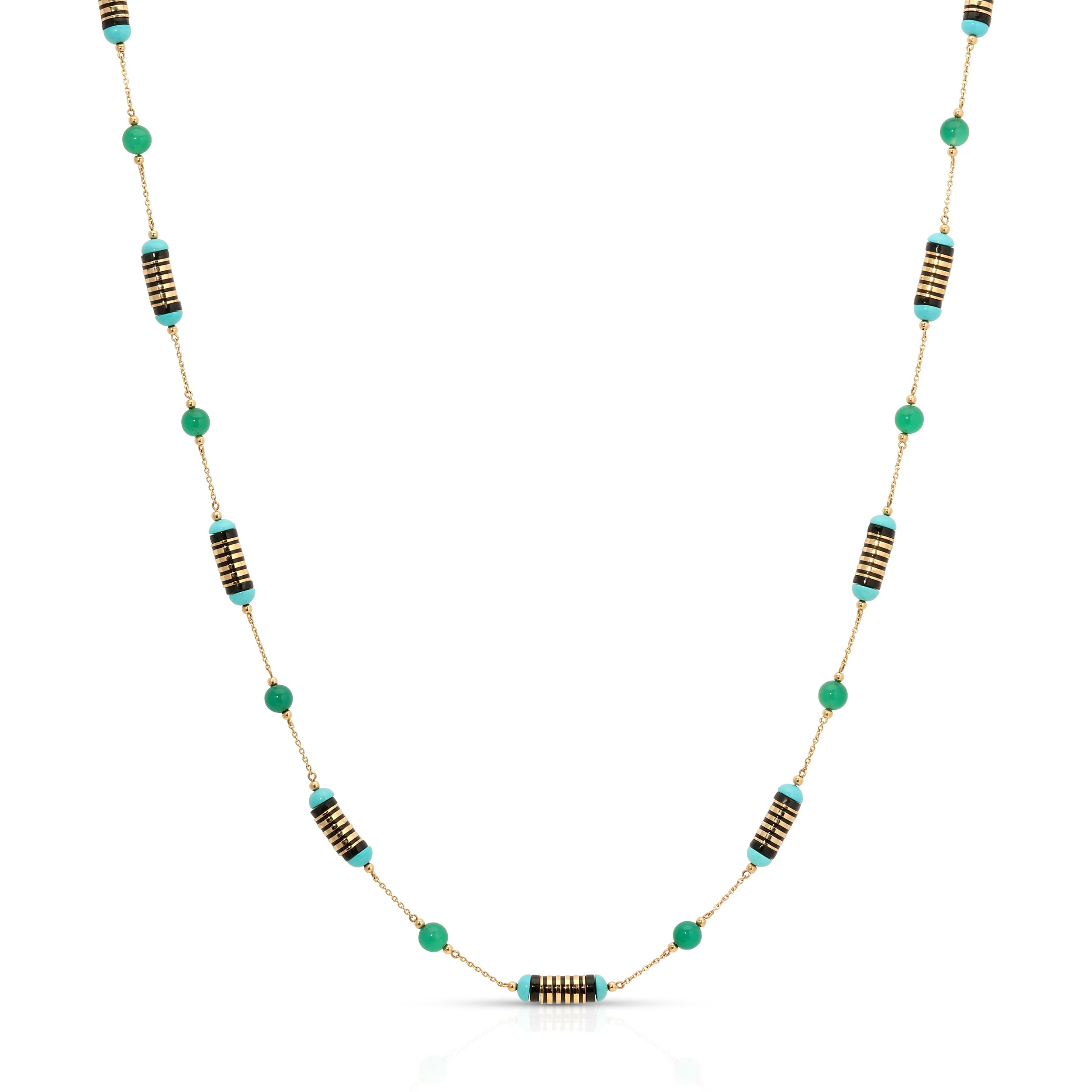 Enamel Multistone Necklace On Chain Jenna Blake