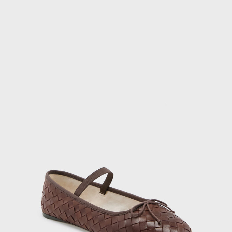 Espresso Woven Leather Leonie Flats Loeffler Randall