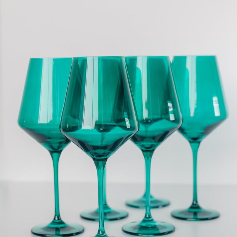 Estelle Colored Wine Stemware - Set of 6 {Emerald Green}