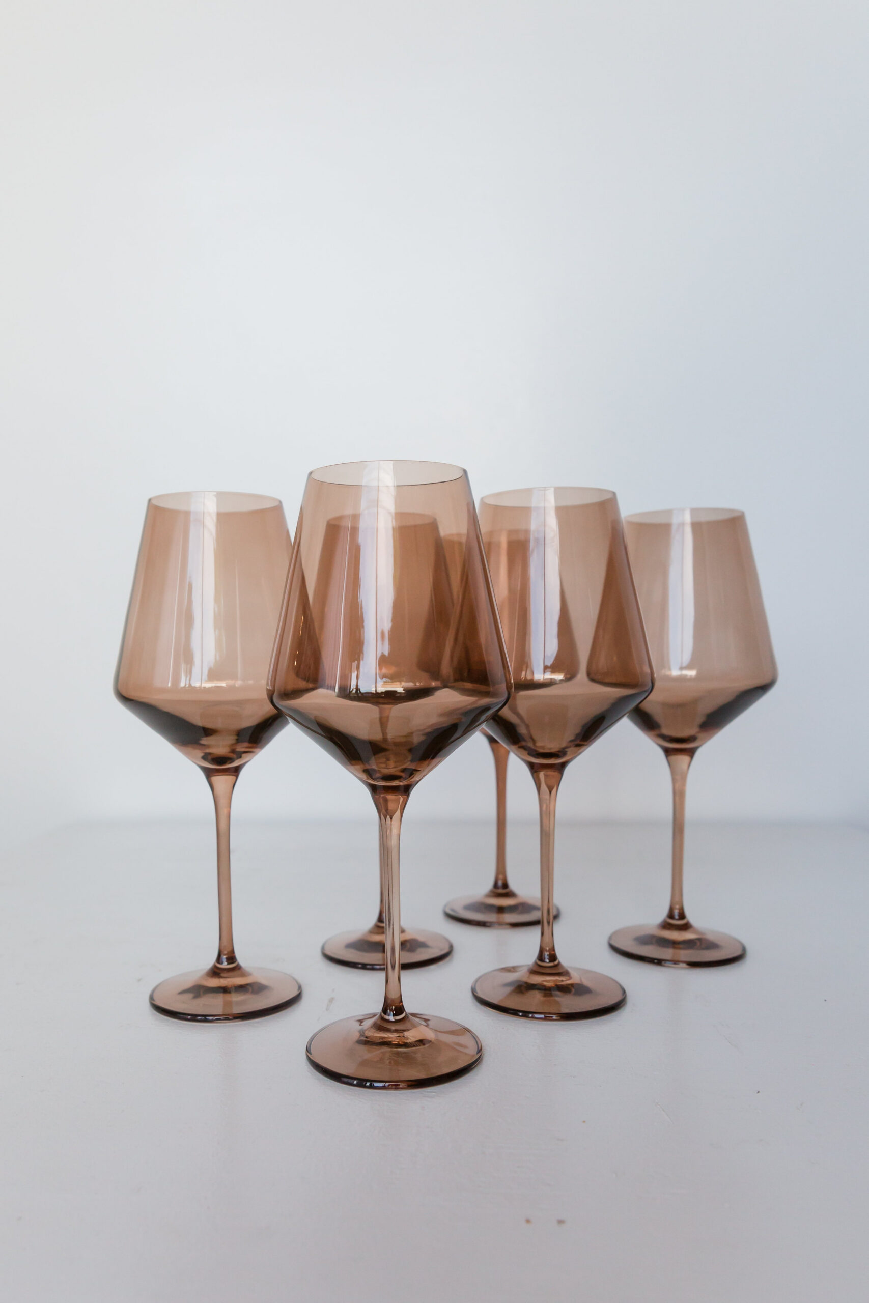Estelle Colored Wine Stemware - Set of 6 {Mocha Mousse (Our Amber Smoke)}