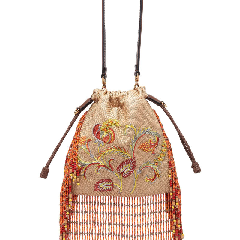Etro Kalispera Embroidered Fringe Pouch