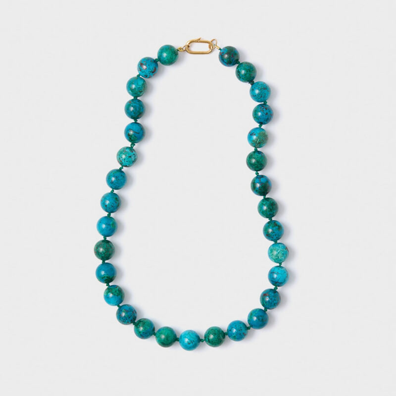 Exclusive Jumbo Chrysocolla Knotted Gemstone Necklace HART