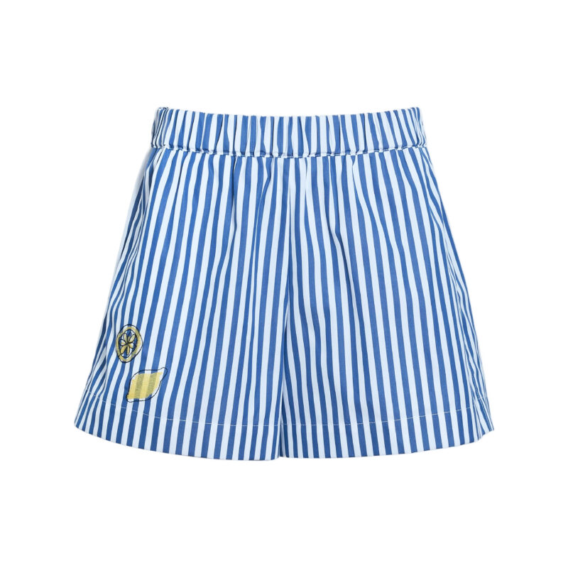 Fallon Short in Optic White/French Blue Stripe Tanya Taylor