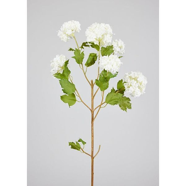 Faux Snowball Flower in Crisp White - 43.5"