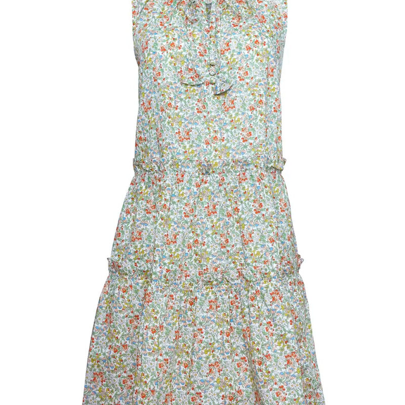 Fawn Dress in Coral Multi Hunter bell