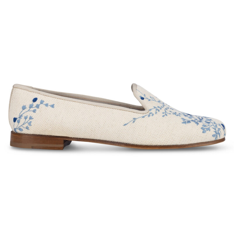 Fleurs Flax Linen Slipper Stubbs & Wootton