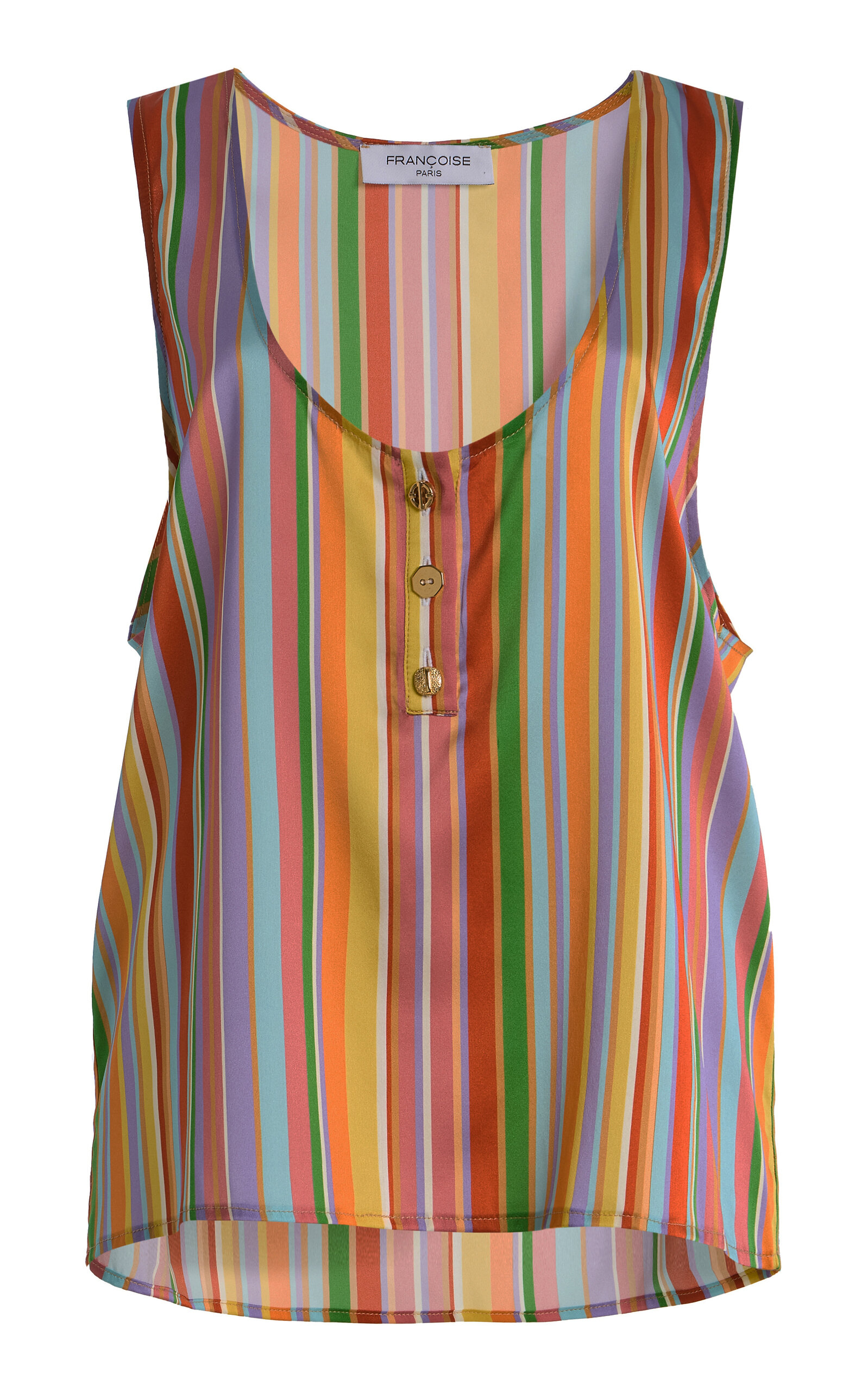 FRANÇOISE - Exclusive La Isla Poppy Silk Satin Tank Top Moda Operandi