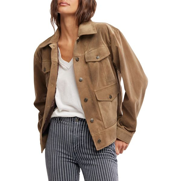 FREE PEOPLE | Night Ranch Faux Suede Trucker Jacket