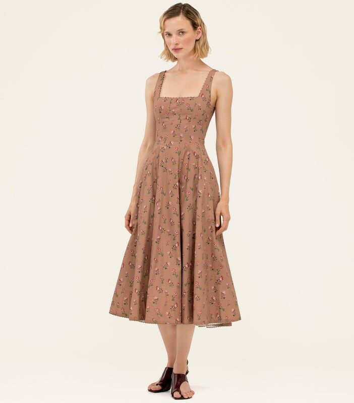 Frontera Quebrada Midi Dress Agua Bendita