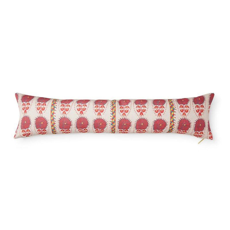 Fuchsia Daisy Suzani Lumbar Pillow St. Frank