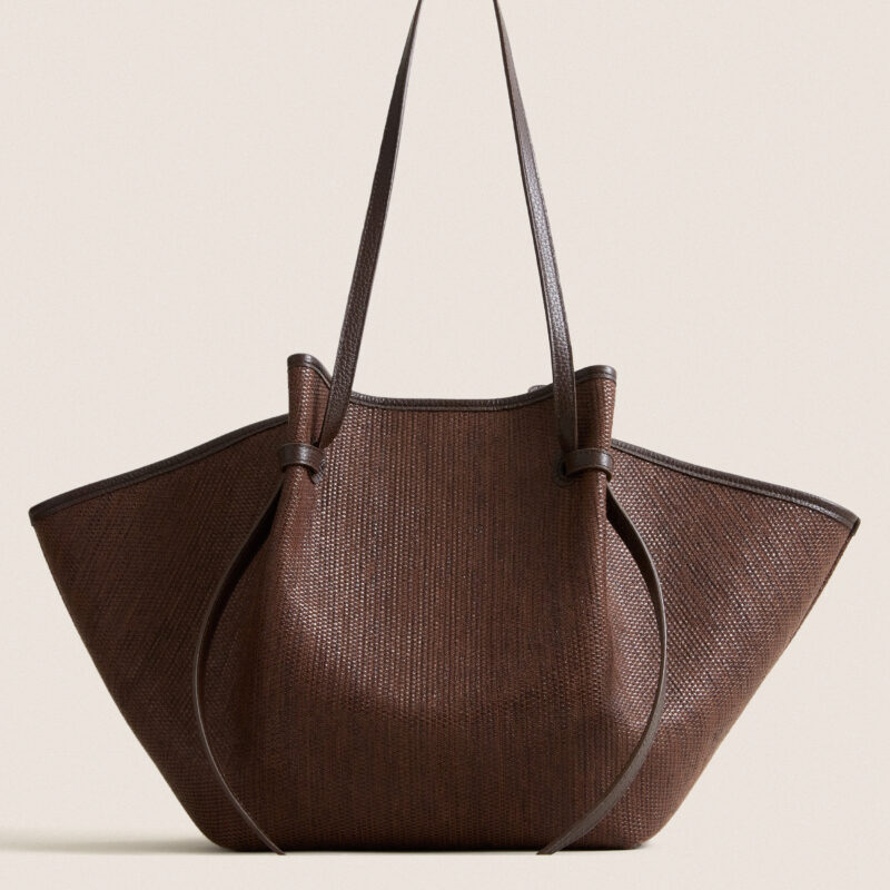 Fudge Large Woven Raffia Mochi Bag Yuzefi