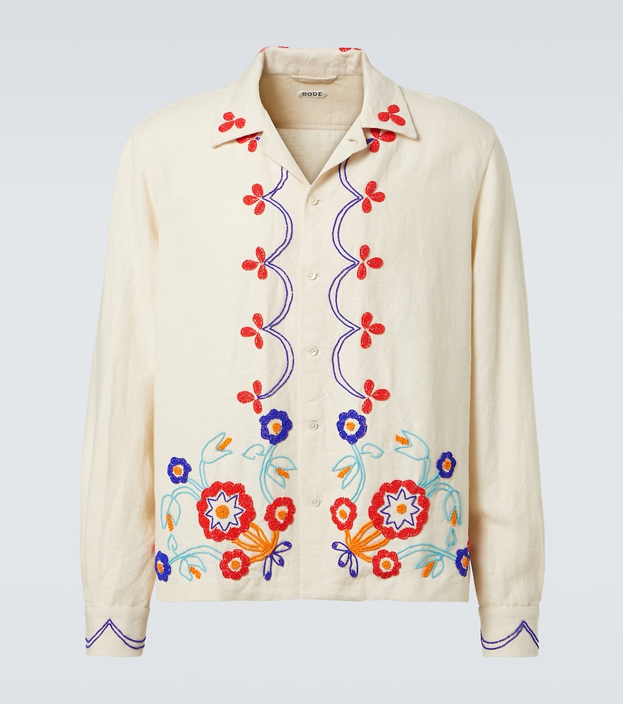 Garden Party Beaded Linen Shirt Mytheresa