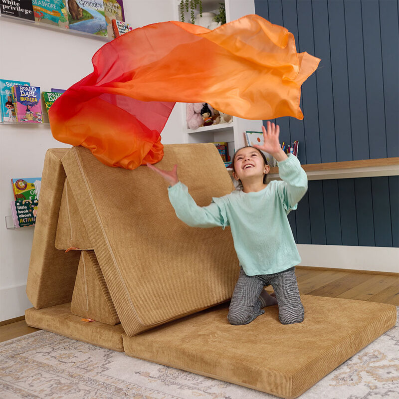 Giant Playsilk in Fire Nugget Couch
