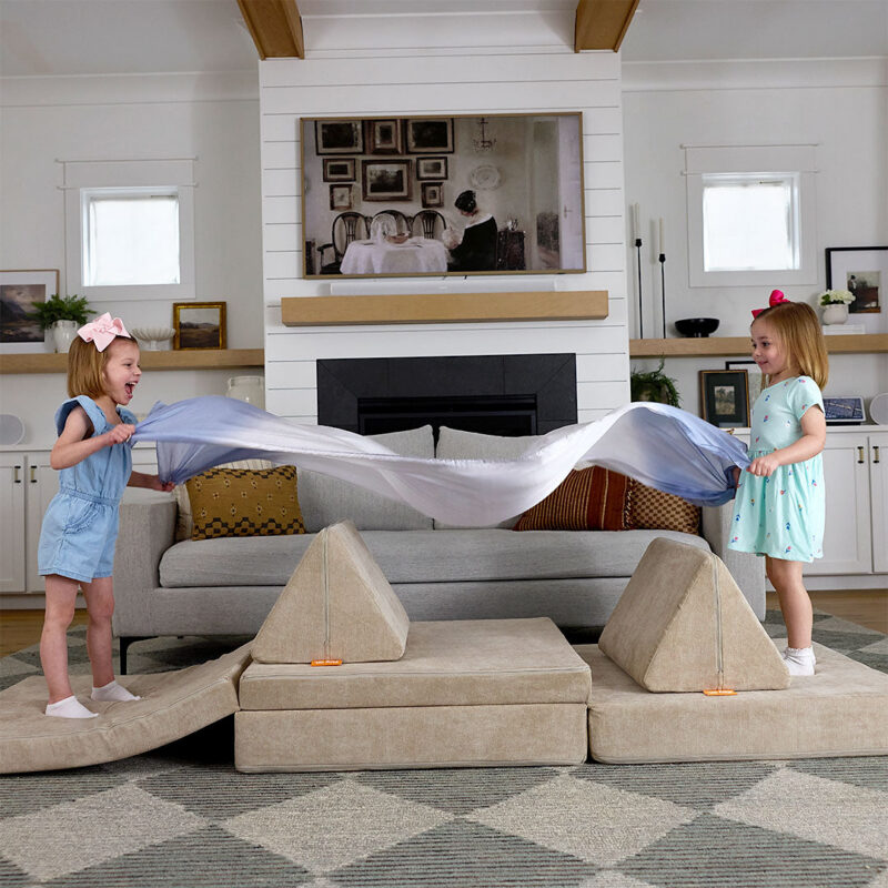 Giant Playsilk in Stone Nugget Couch