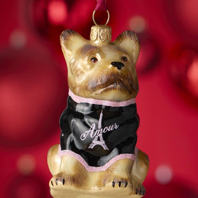 Glass French Bulldog Ornament